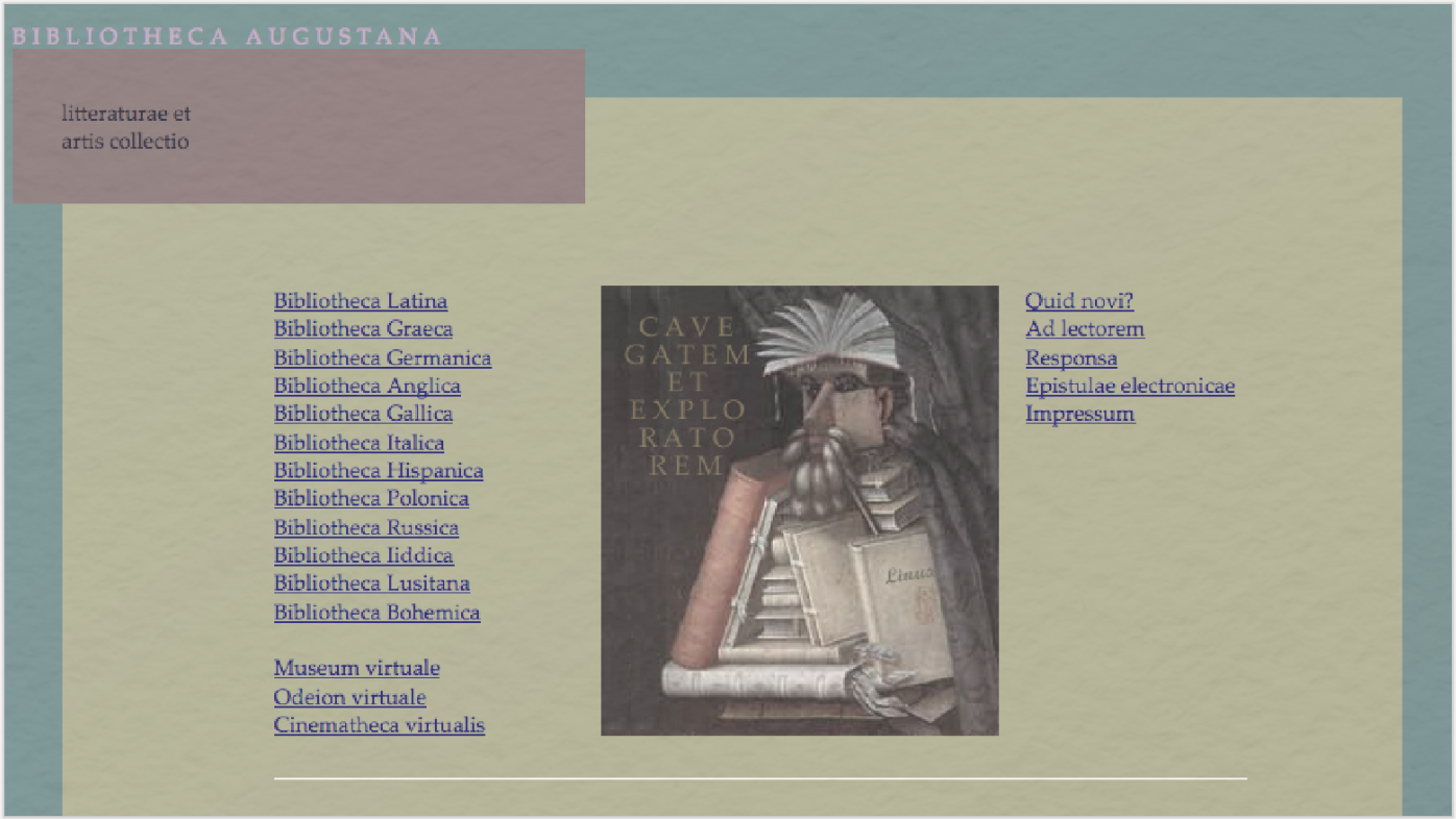 Bibliotheca Augustana: Interface