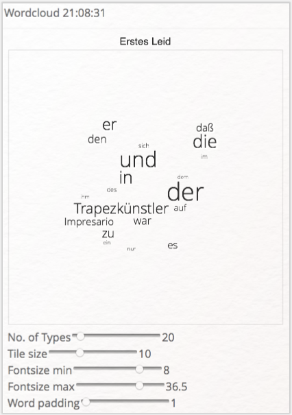 Lerneinheit Analyse und Visualisierung mit CATMA Wordcloud Franz Kafka Erstes Leid